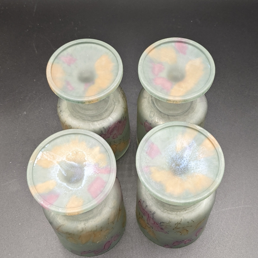 Watercolor Satin Glass Goblets Set From Israel - Picture 7 of 10